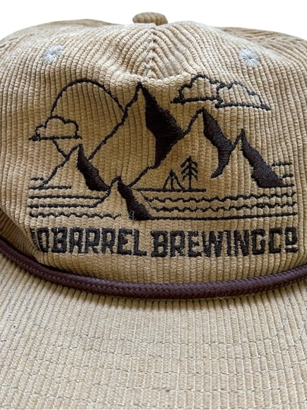 Tan Corduroy Rope Snap Back Hat 10 Barrel Brewing Bend Oregon - Picture 4 of 6